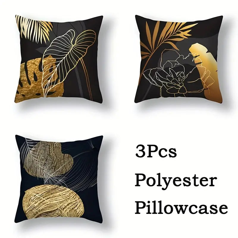Ginkgo Biloba Polyester Throw Pillowcases - 3pcs Set